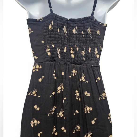 Abercrombie & Fitch Floral Hi Low Dress Black Ruffle Sundress Flower Size XSP - Picture 6 of 16